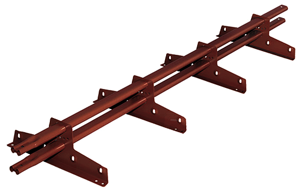  овальная труба 40х20 мм, толщина 1 мм  - 4 опоры толщиной 1,5 мм  - не оцинкованный металл  - порошковая окраска  - комплект крепежа  - стандартные цвета RAL 8017, 3005, 6005, RR 32  